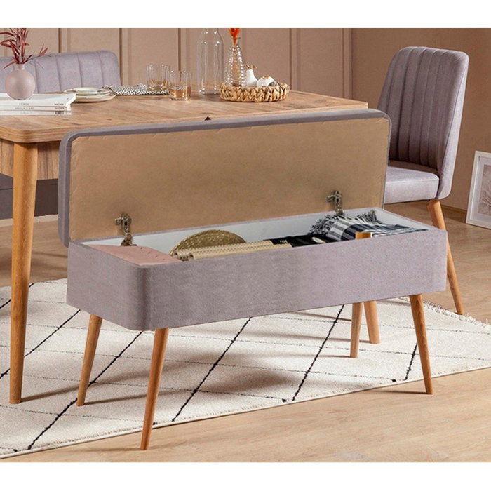 Hanah Home Vina 0701 - 4 - Atlantic, Grey Conjunto de Mesa Extensible y Sillas Hanah Home Vina 0701 - 4 - Atlantic, Grey Conjunto de Mesa Extensible y Sillas